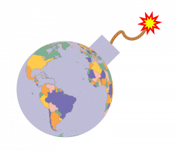 Clipart - Political Map Earth Globe Bomb