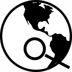 Simple Black And White Earth With Magnifying Glass Clip Art at Clker ...