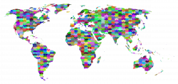 Clipart - Prismatic Jigsaw Puzzle World Map