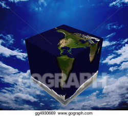 Drawing - Square earth. Clipart Drawing gg4930669 - GoGraph