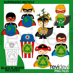 Earth day clip art - Superhero Recycle Clipart - Go green