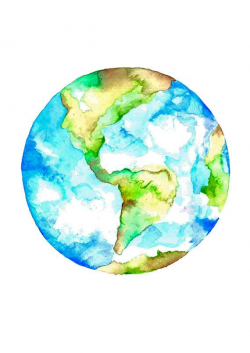 Watercolor Earth at PaintingValley.com | Explore collection ...