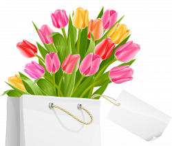 Spring Bag With Tulips Png Picture Transparent Free Download | Free ...
