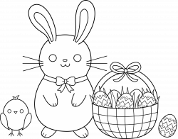 Cute Easter Coloring Page - Free Clip Art