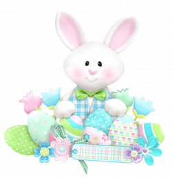 Easter Cute Bunny with Eggs PNG Clipart | Gallery Yopriceville ...