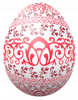 Easter White Egg with Red Decoration PNG Clipart Picture | Gallery ...