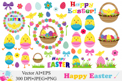 Happy Easter Clipart Illustrations