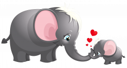 Transparent Cute Mom and Kid Elephant Cartoon Picture | Gallery ...