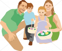 Family at Easter | Easter Egg Clipart