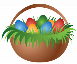 Painted Easter Basket with Easter Eggs PNG Picture | Gallery ...