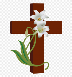 Free Easter Clipart Religious - Holy Cross With Flowers ...