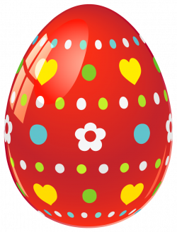 Red Easter Egg with Flowers and Hearts PNG Picture | Gallery ...