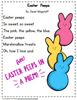 FREE Easter Peeps Poem, Color and Black & White K-3 ...