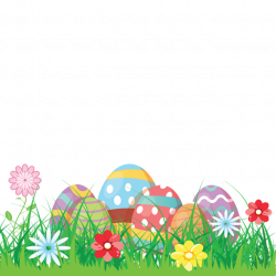 Colorful Easter Eggs Grass Flowers Vector, Colorful Easter, Eggs ...