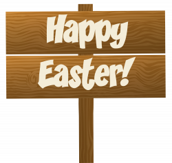 Happy Easter Wooden Sign Transparent PNG Clip Art Image | Gallery ...