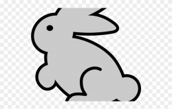 Easter Clipart Simple - Black And White Rabbit Outline - Png ...