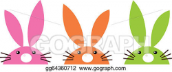 Vector Illustration - Cute simple easter bunnies set ...