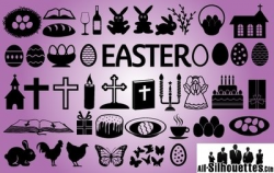 Free Easter Symbol Pack Silhouettes Clipart and Vector ...