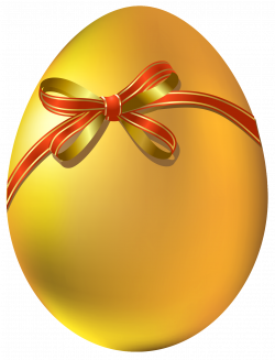 Gold Easter Egg with Red Bow PNG Clipart | Gallery Yopriceville ...