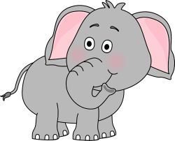 Cute Baby Elephant Clip Art | Elephant Looking Behind Clip Art Image ...