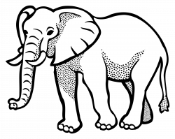 Clipart - elephant - lineart