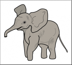 Clip Art: Baby Animals: Elephant Calf Color 1 I abcteach.com ...