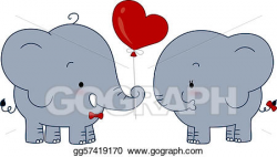 Stock Illustration - Elephant couple. Clipart Drawing ...