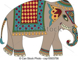 Clipart Vector of elephant - Stylized patterned elephant in ...