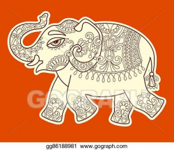 EPS Illustration - Original stylized ethnic indian elephant ...