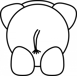 Elephant Rear - Bw Clip Art at Clker.com - vector clip art online ...