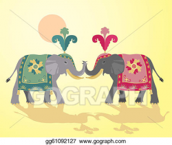 Vector Clipart - Indian elephant design. Vector Illustration ...