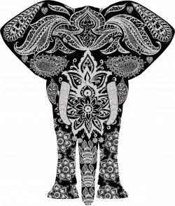 Clipart - Floral Pattern Elephant 2