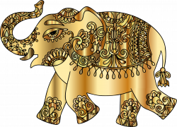 Clipart - Gold Playful Elephant