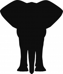 Clipart - Floral Pattern Elephant Silhouette