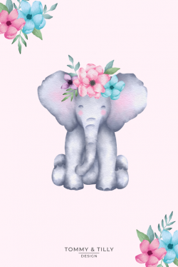NEW DESIGN! Watercolour Floral Elephant Set | High Quality ...