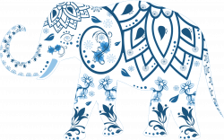 Clipart - Floral Flourish Decorated Elephant