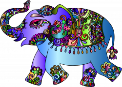 Clipart - Prismatic Playful Elephant 2