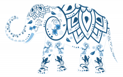 OnlineLabels Clip Art - Floral Flourish Decorated Elephant