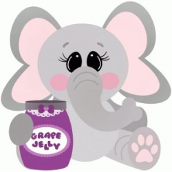 Elephant with grape jelly jam | Free Svg invites | Elephant ...