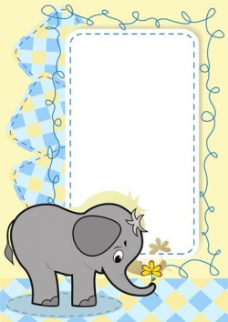 Cartoon frame with baby elephant vector | craft | Baby ...