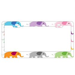 Amazon.com: YEX Abstract Cute Elephant Clipart License Plate ...