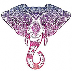 Divine Designs Purple Pink Ombre Henna Pattern Elephant Head Drawing Vinyl  Decal Sticker (12