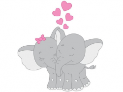 Love Couples Clipart - Digital Vector Elephant, Love Couples, Heart,  Valentines, Love, Elephants Clip Art For Personal And