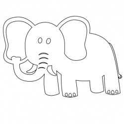 clipartist.net » Clip Art » colorful animal elephant black white ...