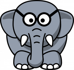 Elephant With Glasses Clip Art at Clker.com - vector clip art online ...