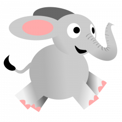 Clipart - Happy Elephant Running