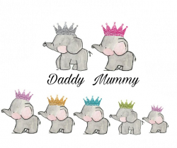 Mummy Daddy Elephant family 5kids...