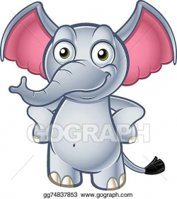 Vector Clipart - Elephant character - hands on hips. Vector ...