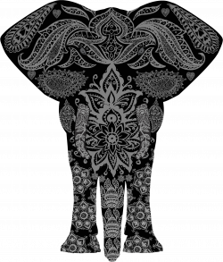Clipart - Floral Pattern Elephant
