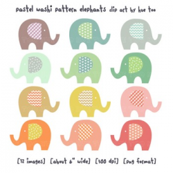 Elephant Clip Art, Pastel Colors Elephants By TpT Sellers for TpT Sellers
